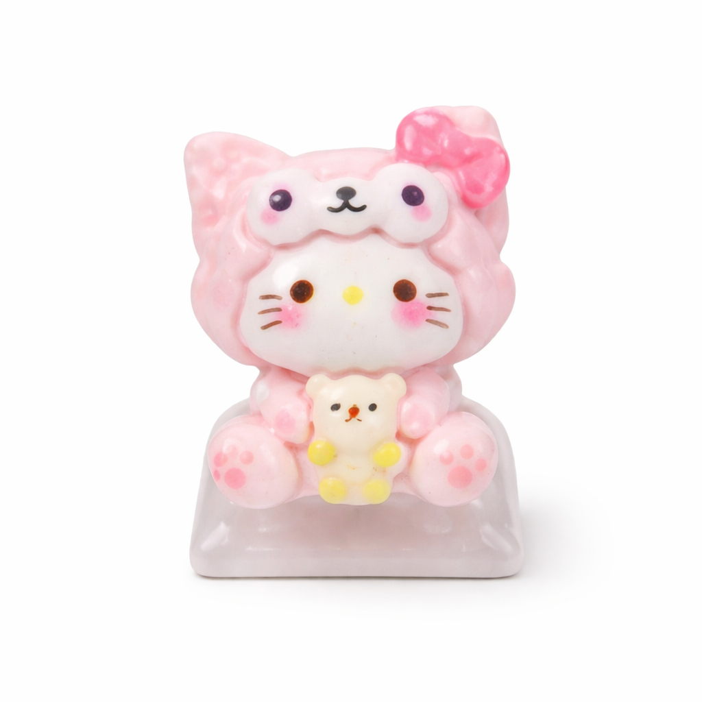 Pink My Melody Hoodie Cat Keycap