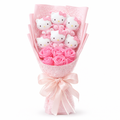 Large Hello Kitty Bouquet featuring plush characters and pink roses in a charming floral arrangement.