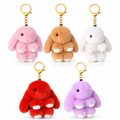 Fluffy bunny keychain