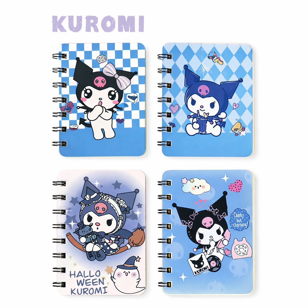 Kuromi Mini Spiral Notebook 4-Pack