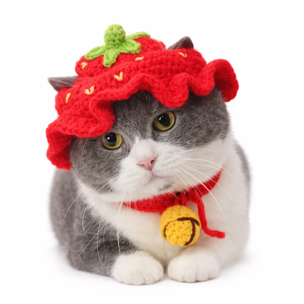 Cat Strawberry Hat